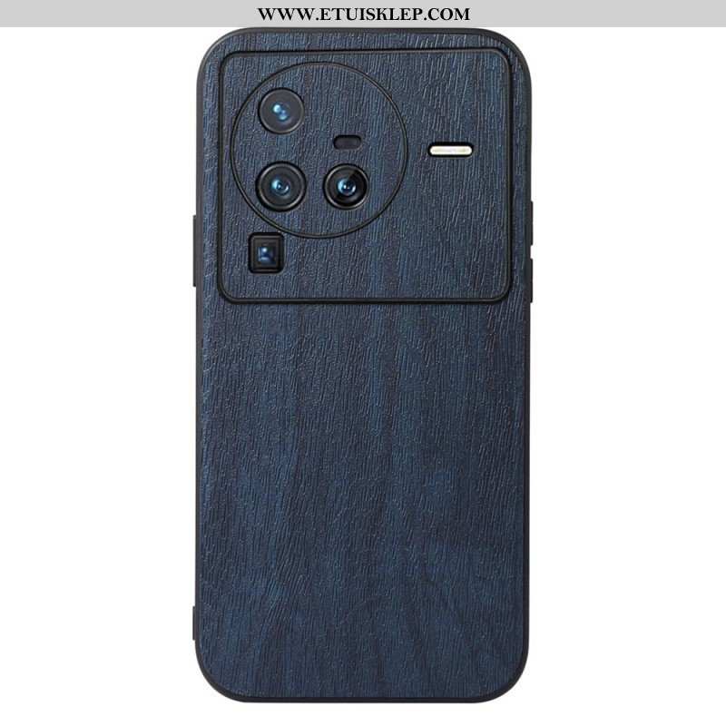 Etui do Vivo X80 Pro Efekt Drewna Ze Sztucznej Skóry